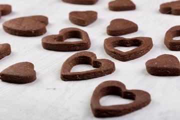 heart shape chocolate cookies for the Valentine's Day