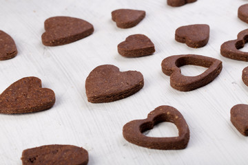 heart shape chocolate cookies for the Valentine's Day