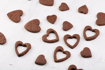 heart shape chocolate cookies for the Valentine's Day