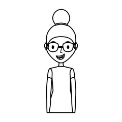 young woman avatar character vector illustration design
