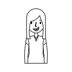 young woman avatar character vector illustration design