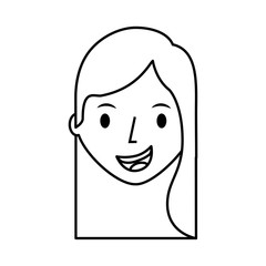 young woman avatar character vector illustration design
