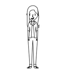 young woman avatar character vector illustration design