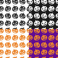 Halloween vector pumpkin patterns. Endless texture can be used for wallpaper, pattern fills, web page,background,surface