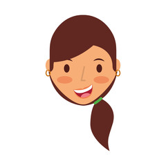 young woman avatar character vector illustration design