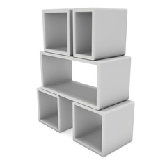 Product display boxes. 3D render isolated on white. Platform or Stand Illustration. Template for Object Presentation.