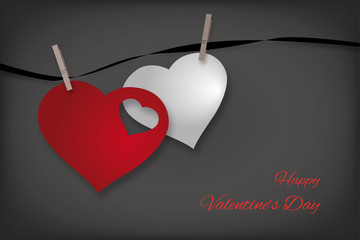 hearts happy valentine day - vector love card / background - 131431282