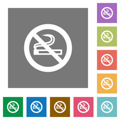 No smoking square flat icons