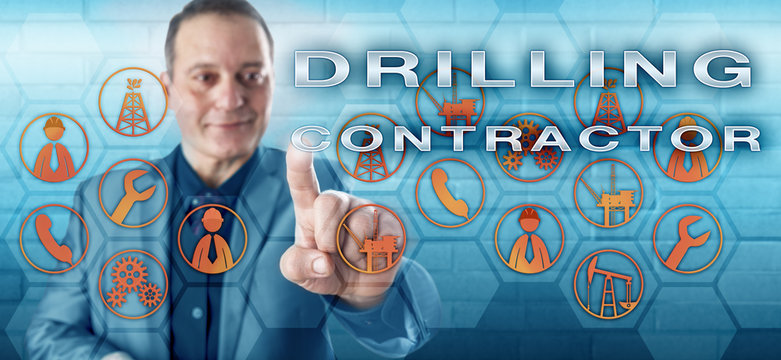 Cheerful Engineer Pressing DRILLING CONTRACTOR