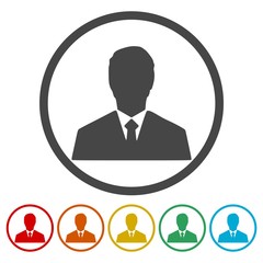 Management avatar user profile icons set 