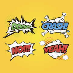 Speech bubbles Comics speech and exclamations.
