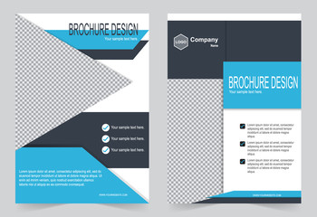 Brochure template, Flyer design blue and dark gray template