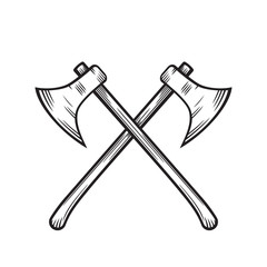 crossed axes isolated over white