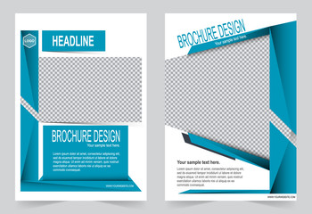 Brochure template, Flyer design blue color template