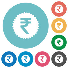 Indian Rupee sticker flat round icons