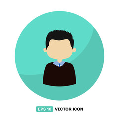 Flat Round Man Icon / Vector