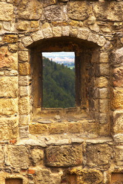 Window in a stony wall