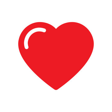 Shiny heart icon flat deisgn