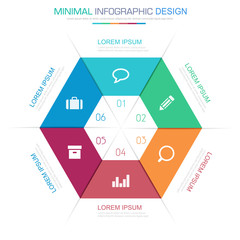 Circle Infographic Elements with business icon on full color bac