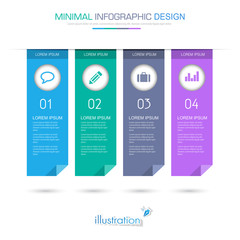 Infographic Elements with business icon on full color background