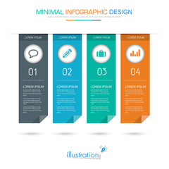 Infographic Elements with business icon on full color background