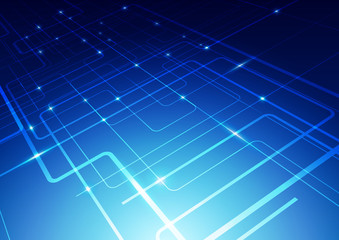 Abstract Lines Technology Blue Background