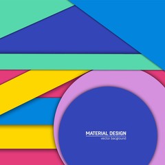 Vector material design background. Abstract creative concept layout template. For web and mobile app, paper art illustration design. style blank, poster, booklet. Motion wallpaper element. Flat ui