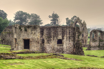 Ruins at a British medieval abbey