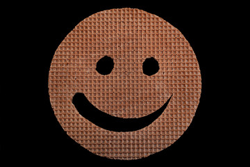 Round wafer carved smile