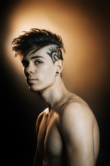 Creative hairstyle hair tattoo