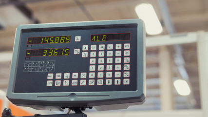 LCD remote control for machine at industrial manufacture factory