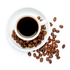 cup of coffee on white background