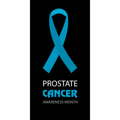 Awareness Blue Ribbon. World Prostate Cancer Day concept. Vector Illustration. Men healthcare concept.