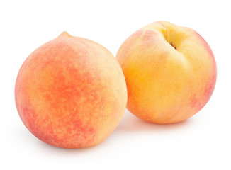 Peaches isolated on white background
