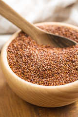 Red quinoa seeds.