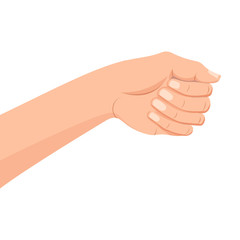 Hand in cartoon style isolated on white background