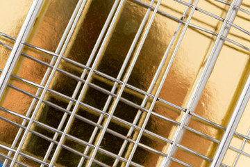 metal mesh on a gold background