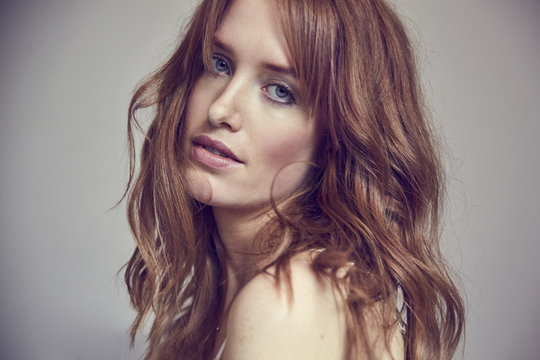Portrait of lascivious redheaded woman