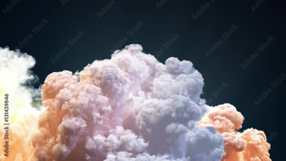 Canvas Prints space shuttle in the clouds of smoke. 3d animation.
