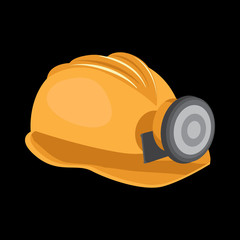 miner's helmet flat icon