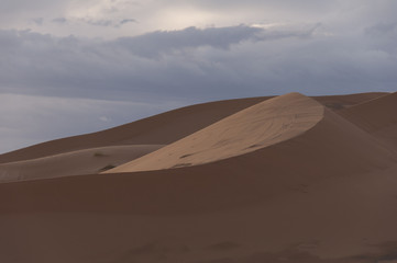 Fototapeta na wymiar Desierto de arena de Merzouga, Marruecos 