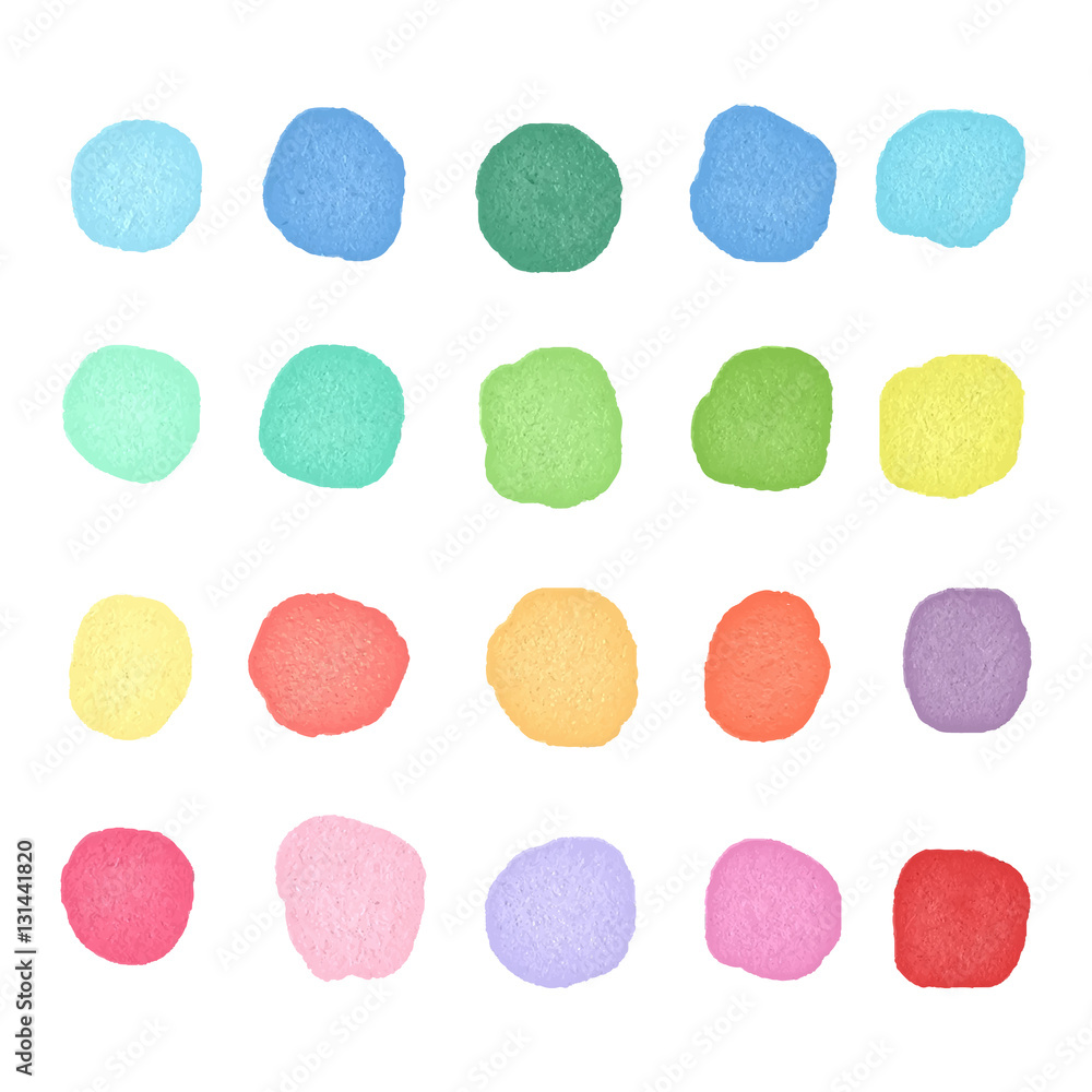 Poster set watercolor dos. colorful watercolor blobs. round shape background
