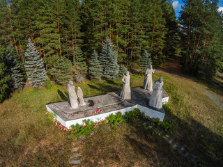 Aerial view of the obelisk in the township Maksatikha