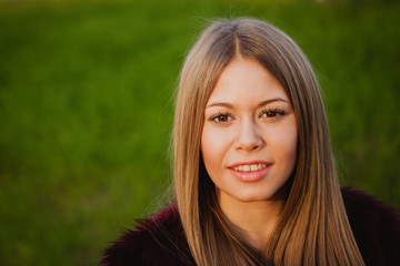 Fototapeta premium Beautiful portrait of a blonde girl
