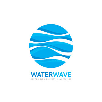 Blue water wave - vector business logo template concept illustration. Abstract creative sign. Design element.
