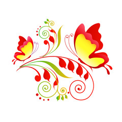 beautiful  butterflies, isolated on a white