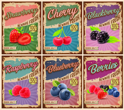 fruits vintage banner