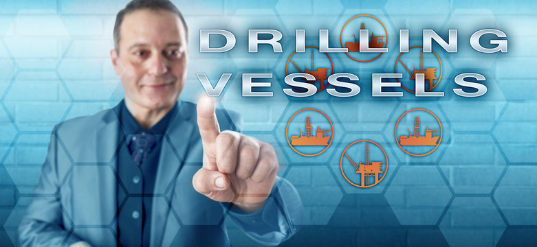 Cheerful Engineer Pushing DRILLING VESSELS