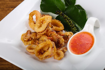 Fried squid rings