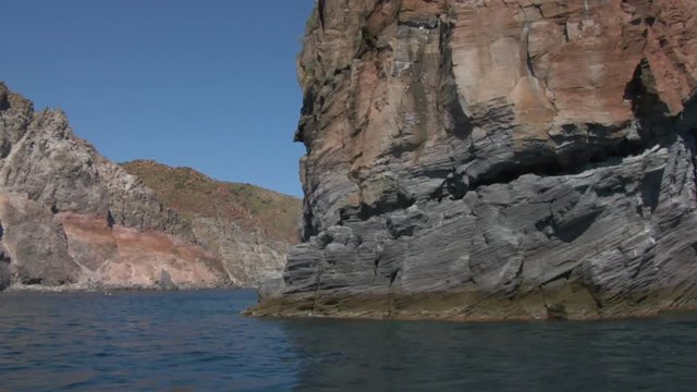 Mediterranean rocky coast, eolian island, Italy